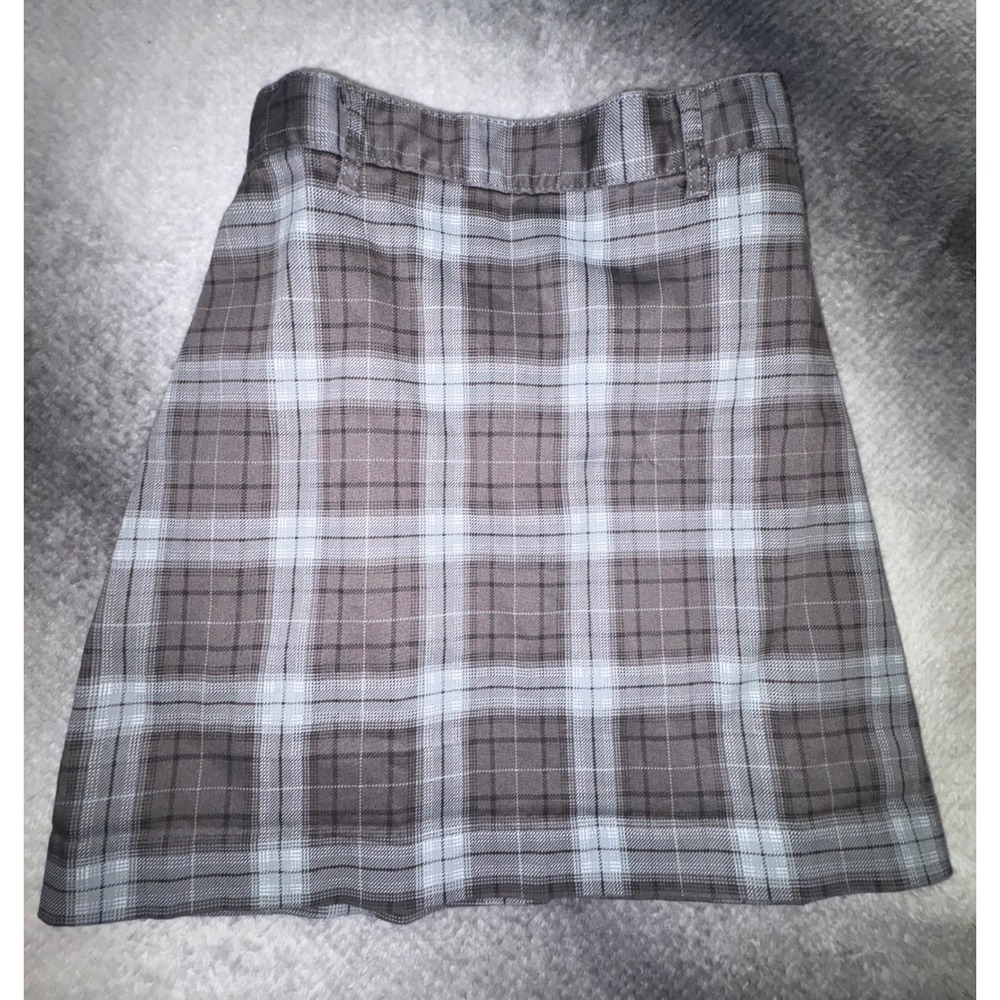 (CL) H&M‎ Divided Grey Plaid High Waisted Mini Skirt 0 Exposed Back Zip A-Line